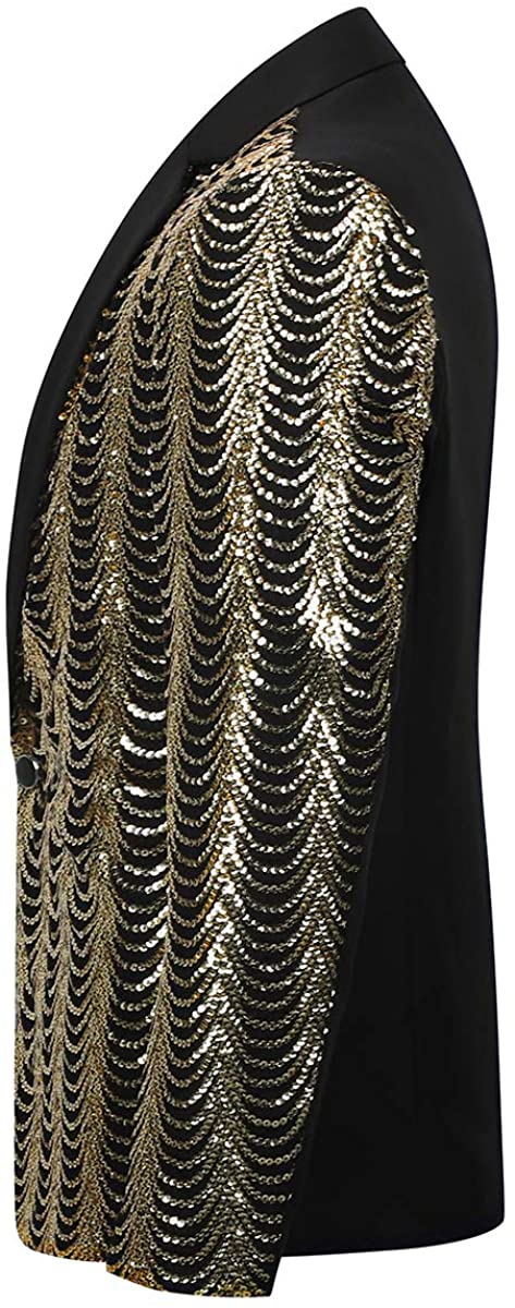 Silver Chain Stylish Gold Sequin Slim Fit Blazer