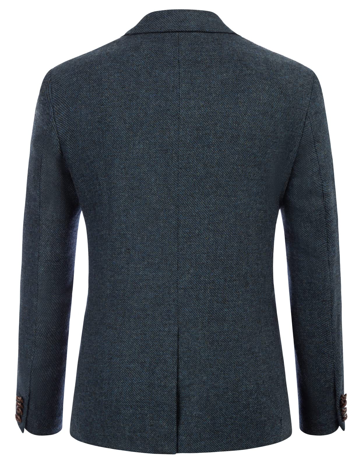 Navy Blue Men's British Tweed Wool Long Sleeve Blazer