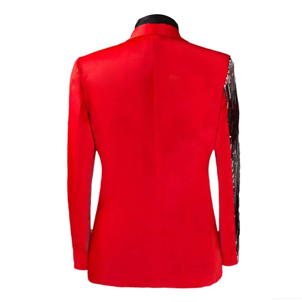 Sequin Red Men's Stylish Sequin Long Sleeve Dress Blazer