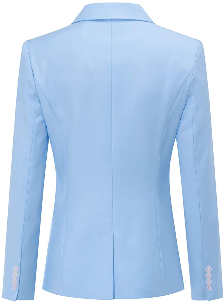 Sophisticated Light Blue 2pc Office Work Blazer and Pants Set