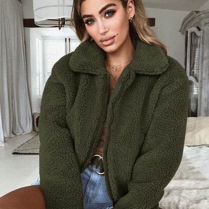 Fashionable Olive Green Bomber Jacket